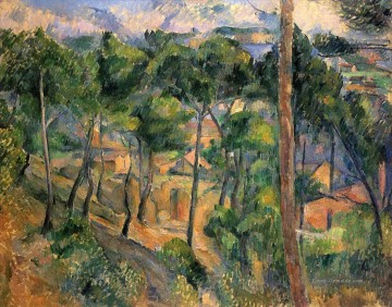 L Estaque Blick durch die Kiefern Paul Cezanne Ölgemälde
